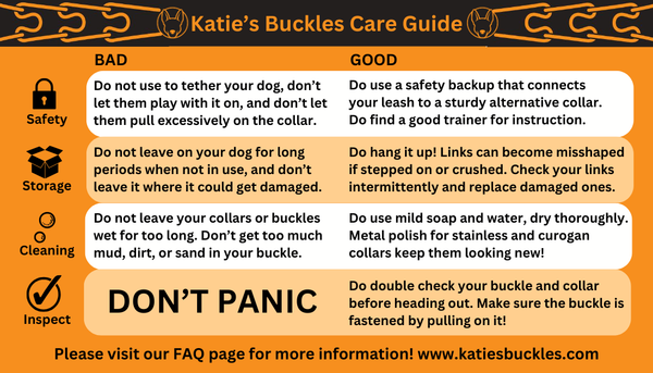 Katie's Buckles Care Card