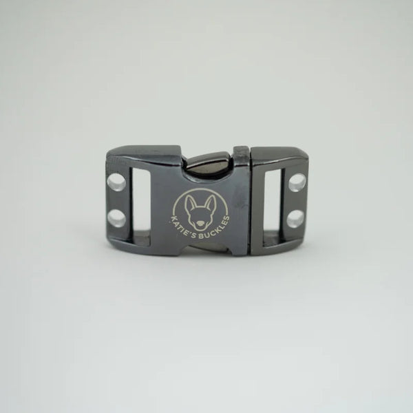 2.25mm Katie Buckle in the color Slate Used for Herm Sprenger Prong Collar for quick, secure fastening. 