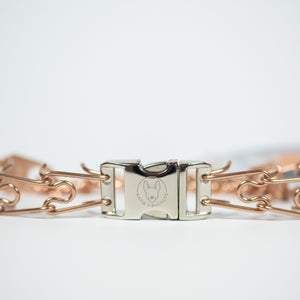 2.25mm curogan Herm Sprenger prong collar with a silver Katie Buckle