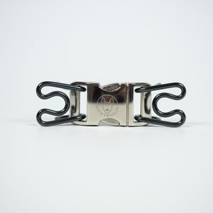 3.0mm short link black stainless steel Herm Sprenger prong links with a silver Gaucho Buckle