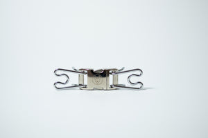 3.0mm chrome Herm Sprenger prong links with a silver Gaucho Buckle 